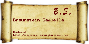 Braunstein Samuella névjegykártya
